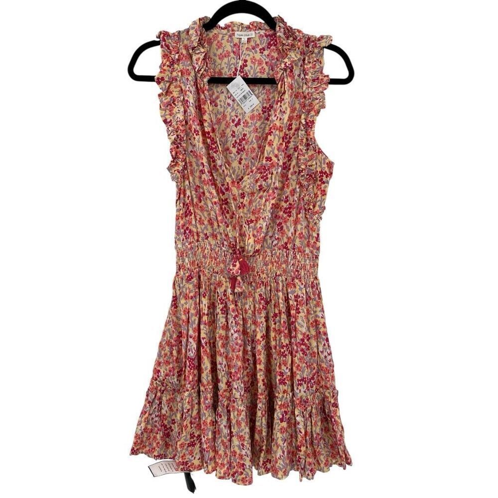 NWT Poupette St Barth Pink Floral Triny Mini Dress Size Small